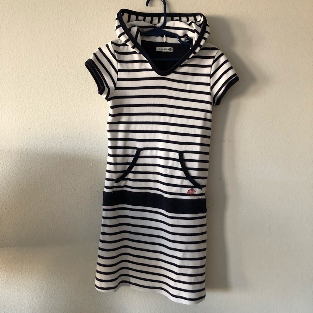 Hoodie dress with stripes